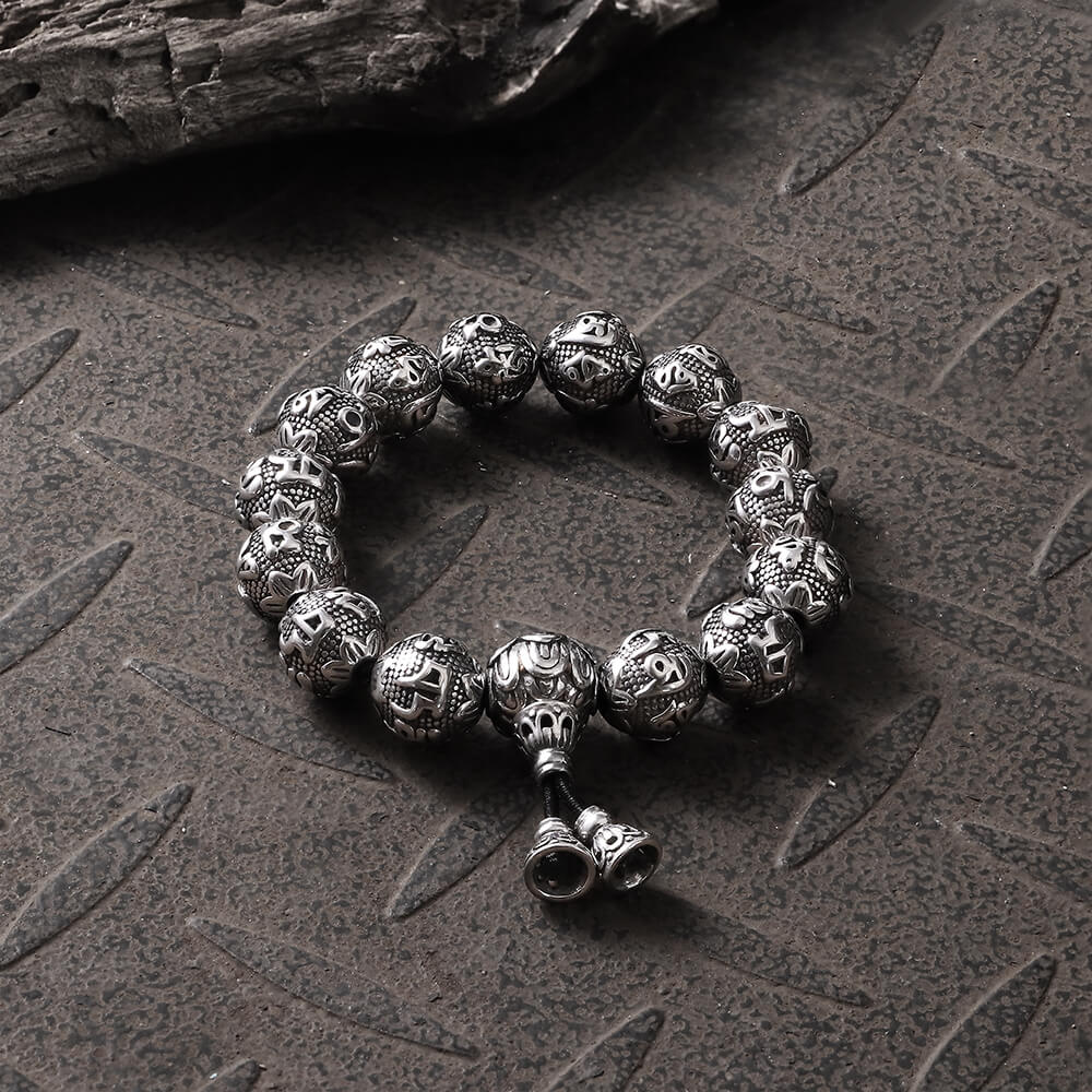 4785-six-character-mantra-stainless-steel-bracelet-1.jpg Six-character Mantra Stainless Steel Bracelet
