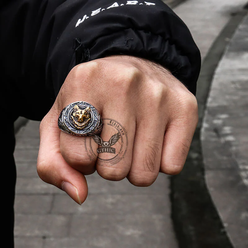 Norse Slavic Wolf Stainless Steel Viking Ring