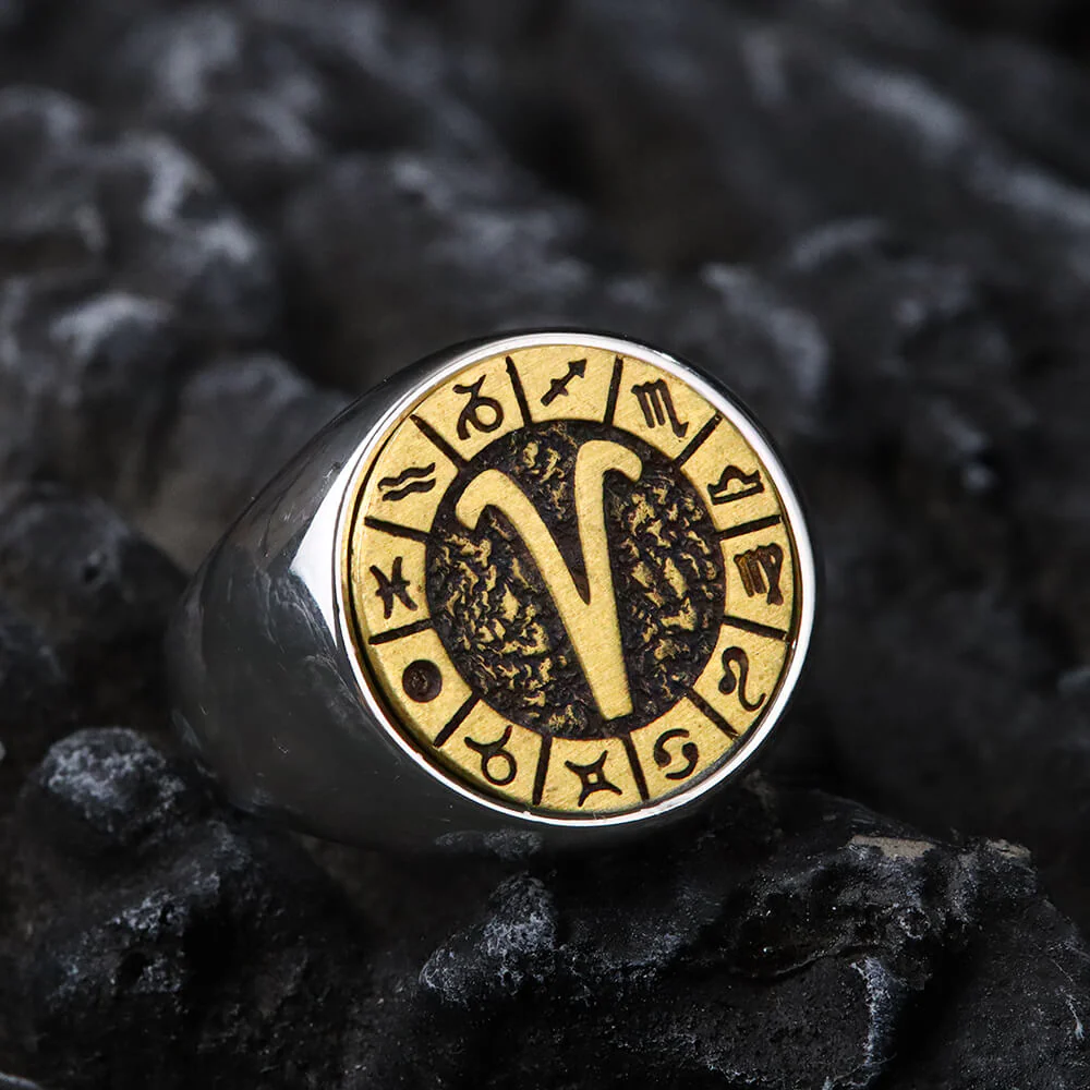 4897-12-constellation-zodiac-signs-stainless-steel-ring-5.webp 12 Constellation Zodiac Signs Stainless Steel Ring