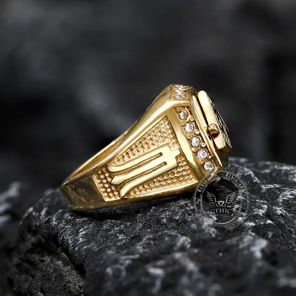 AG Masonic Diamond Stainless Steel Ring
