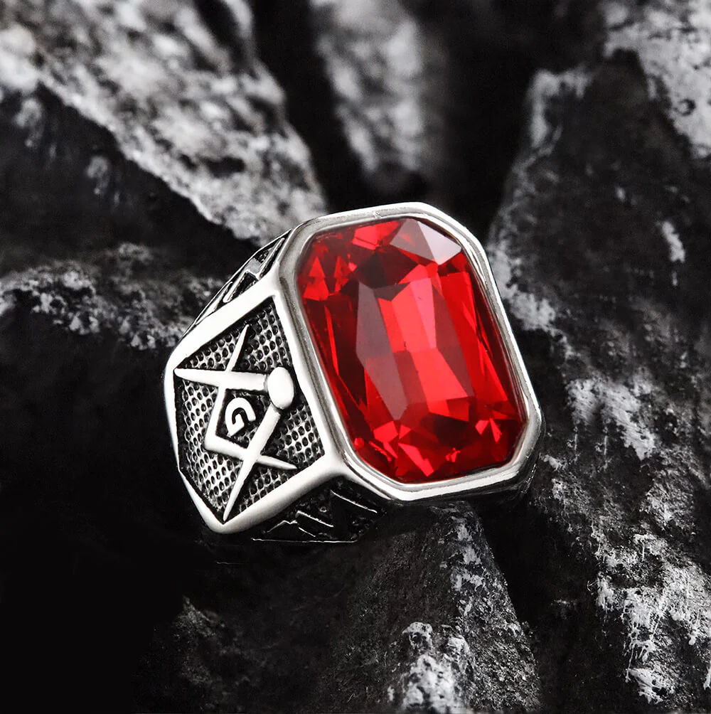 5026-red-7-red-7-variation-1.webp Masonic Gemstone Stainless Steel Ring