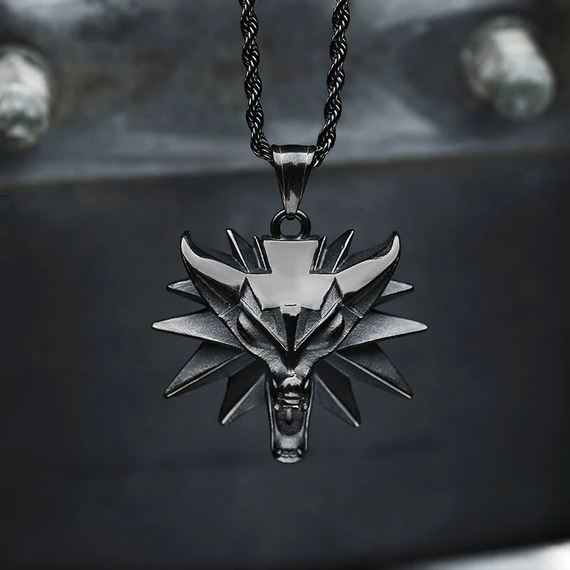 Wild Hunt Wolf Head Stainless Steel Pendant