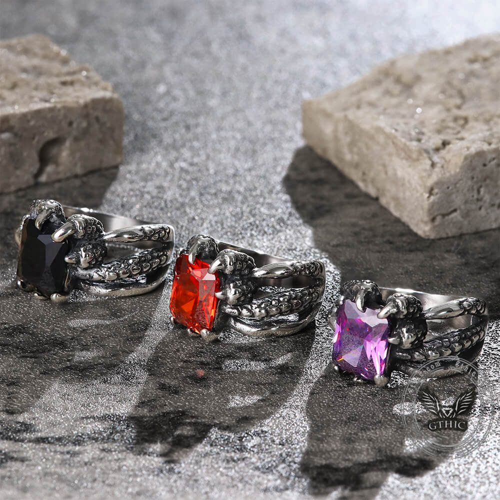 5244-gothic-dragon-claw-stainless-steel-gem-ring-7.jpg Gothic Dragon Claw Stainless Steel Gem Ring
