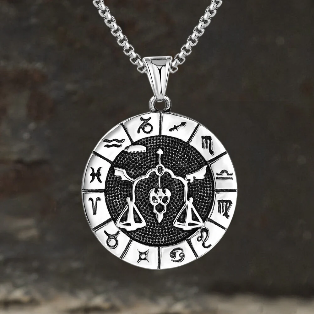 12 Constellation Divination Stainless Steel Pendant