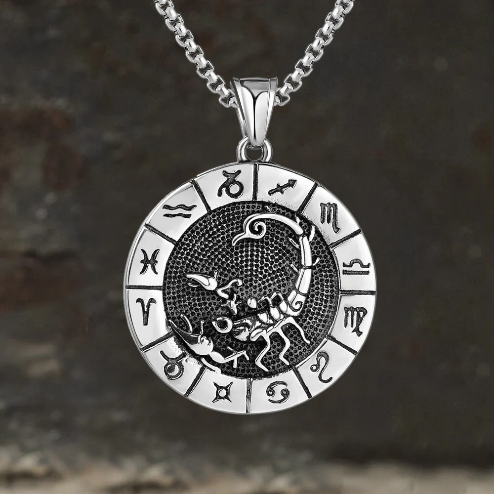 12 Constellation Divination Stainless Steel Pendant