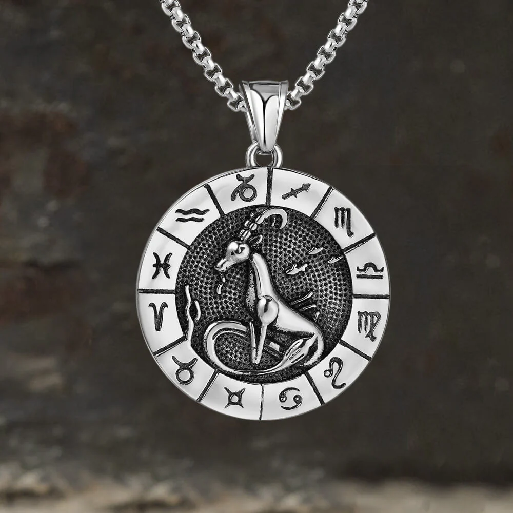 12 Constellation Divination Stainless Steel Pendant