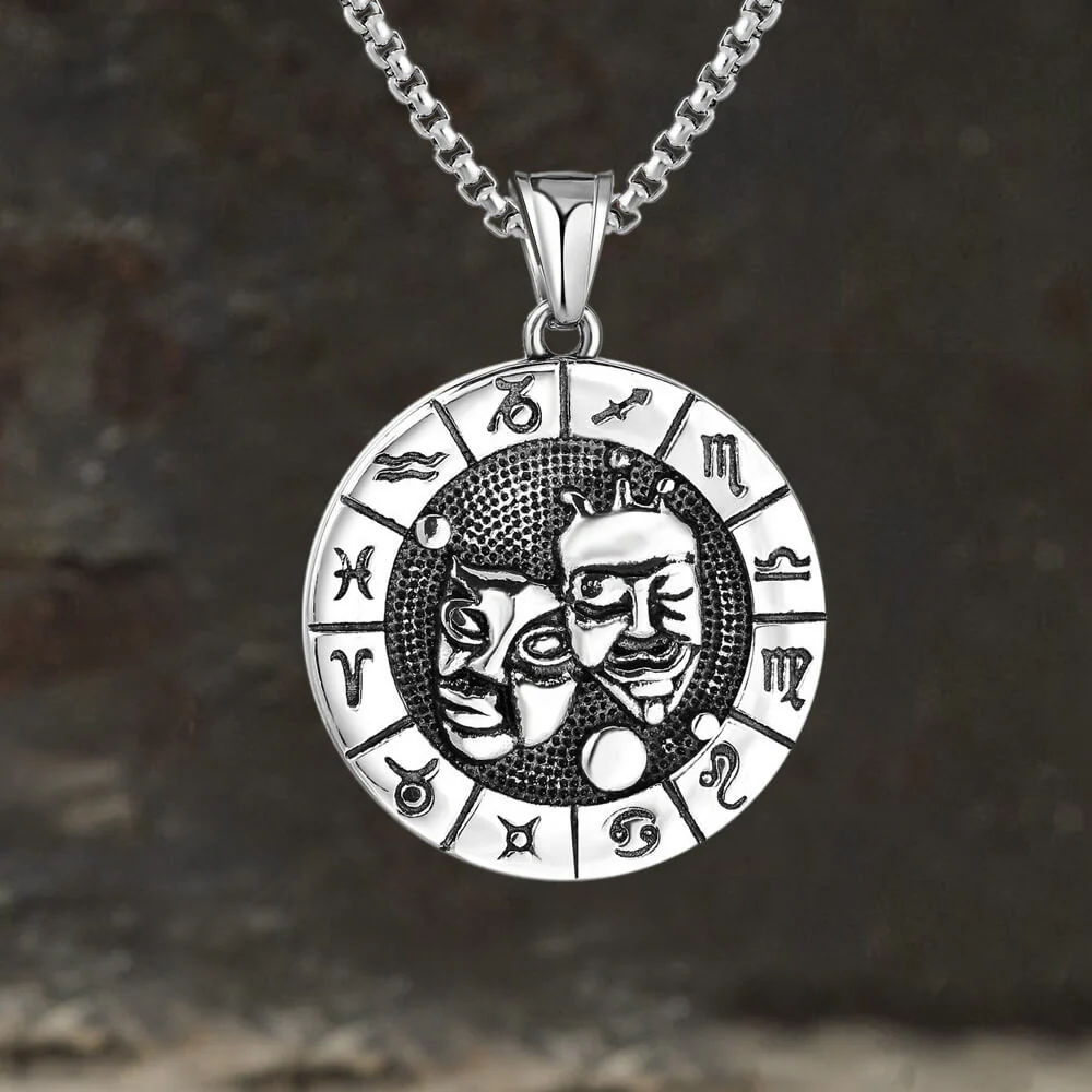 12 Constellation Divination Stainless Steel Pendant