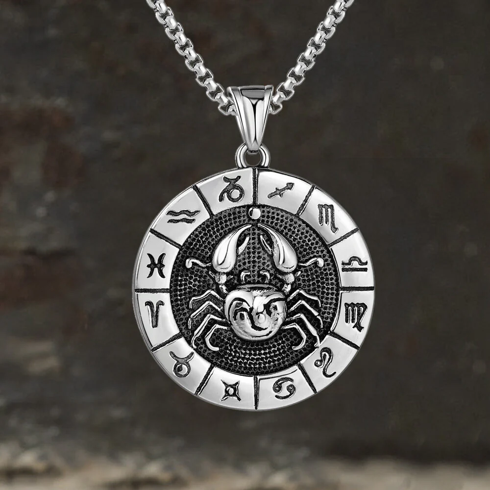 12 Constellation Divination Stainless Steel Pendant