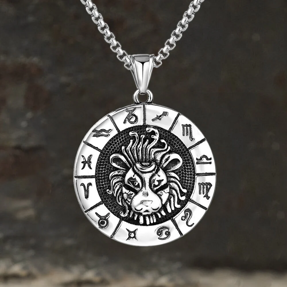 12 Constellation Divination Stainless Steel Pendant