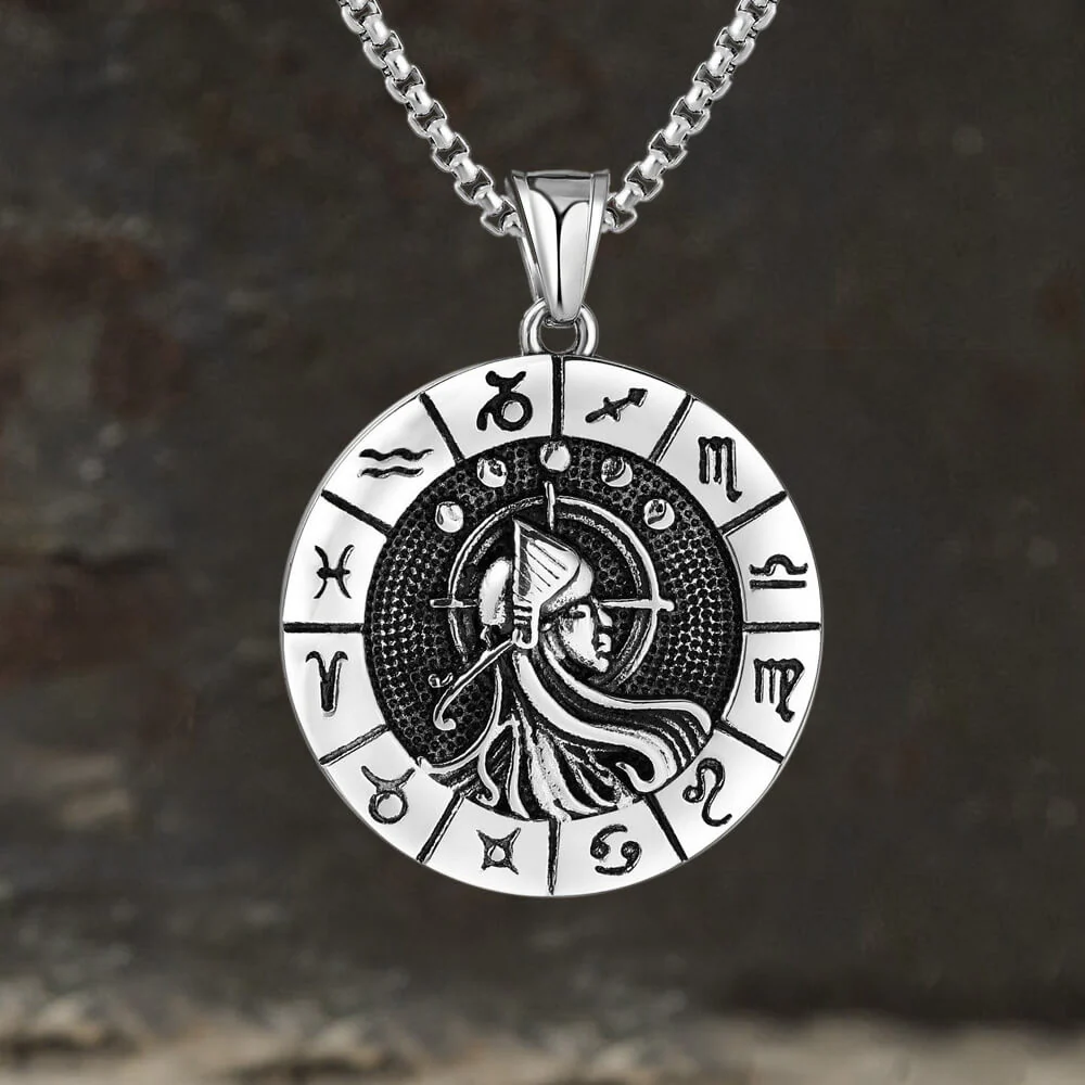 12 Constellation Divination Stainless Steel Pendant
