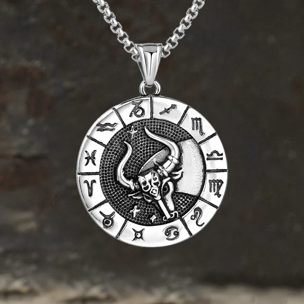 12 Constellation Divination Stainless Steel Pendant