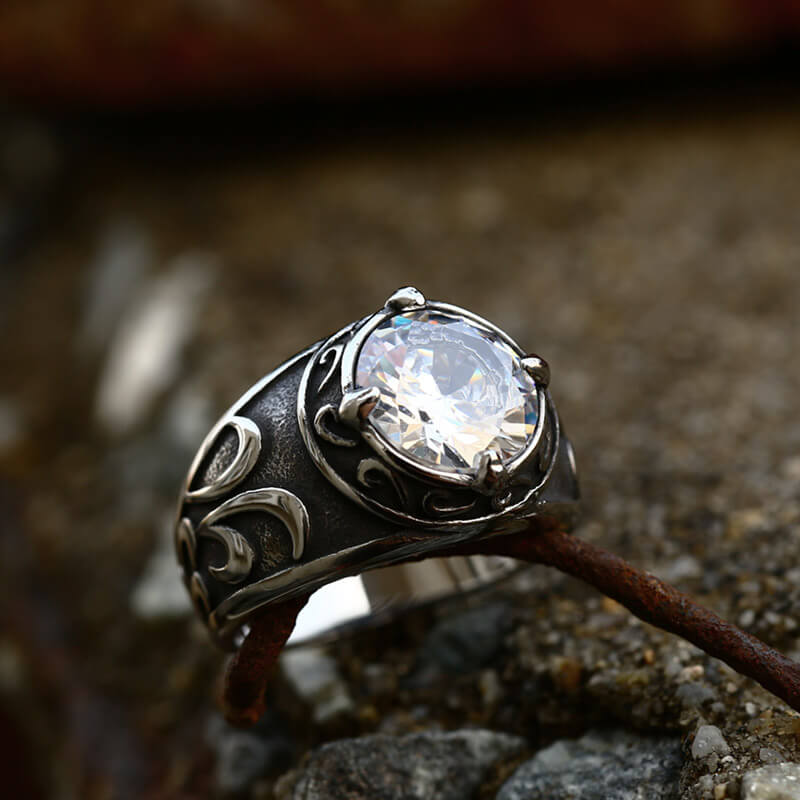 5294-carved-stainless-steel-gemstone-ring-10.jpg Carved Stainless Steel Gemstone Ring
