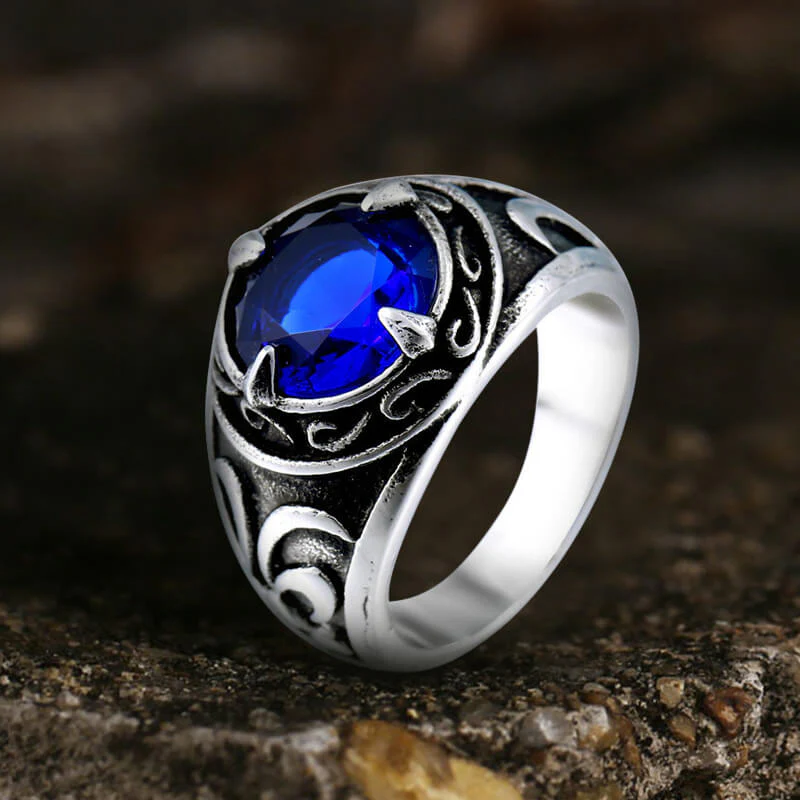5294-carved-stainless-steel-gemstone-ring-11.webp Carved Stainless Steel Gemstone Ring