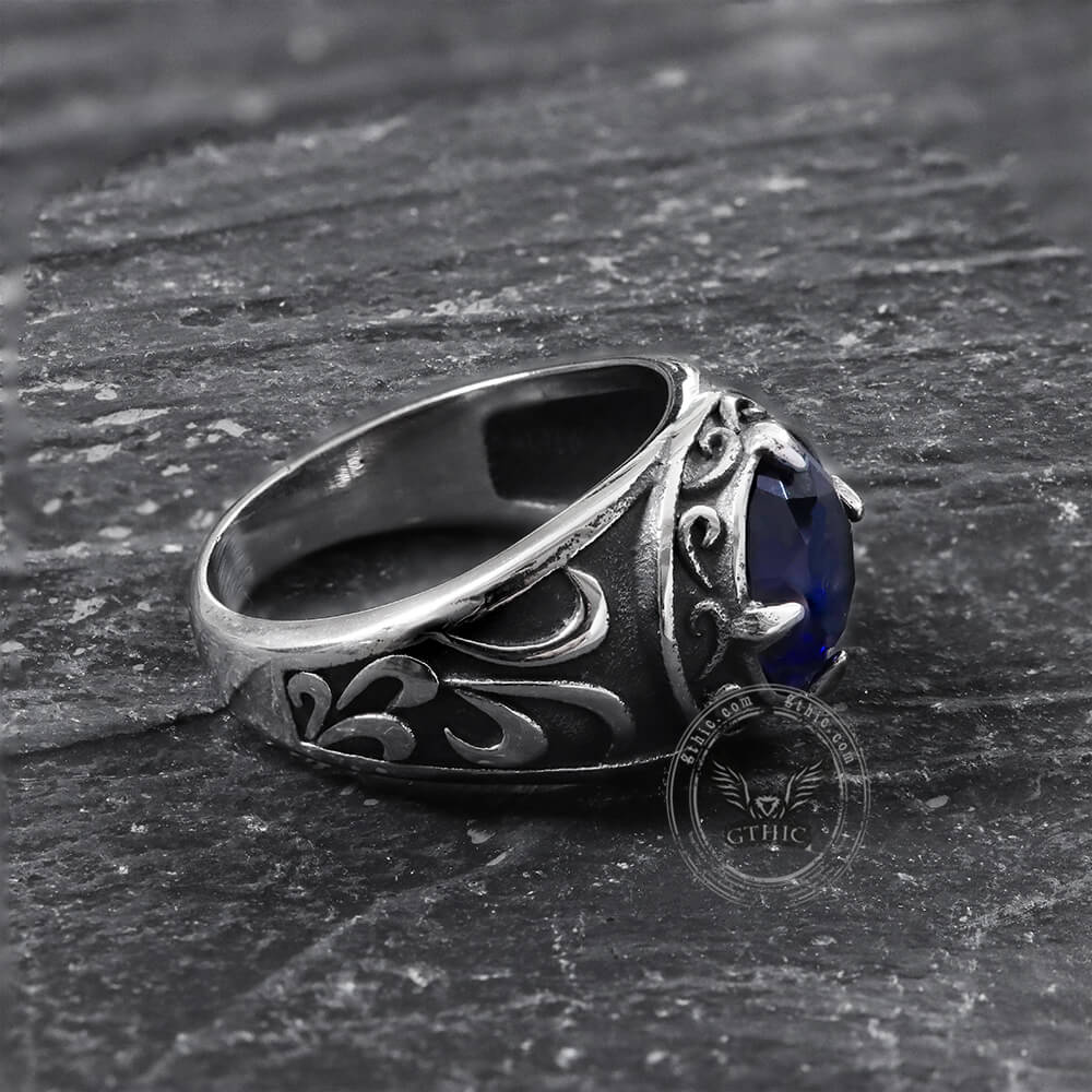 5294-carved-stainless-steel-gemstone-ring-14.jpg Carved Stainless Steel Gemstone Ring