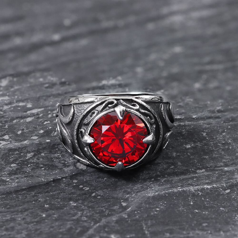 5294-carved-stainless-steel-gemstone-ring-7.jpg Carved Stainless Steel Gemstone Ring