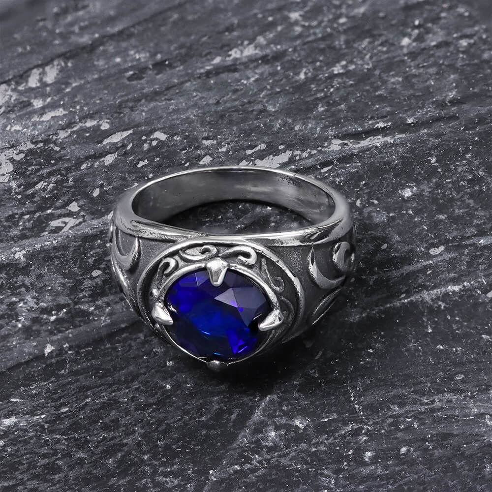 5294-carved-stainless-steel-gemstone-ring-8.jpg Carved Stainless Steel Gemstone Ring