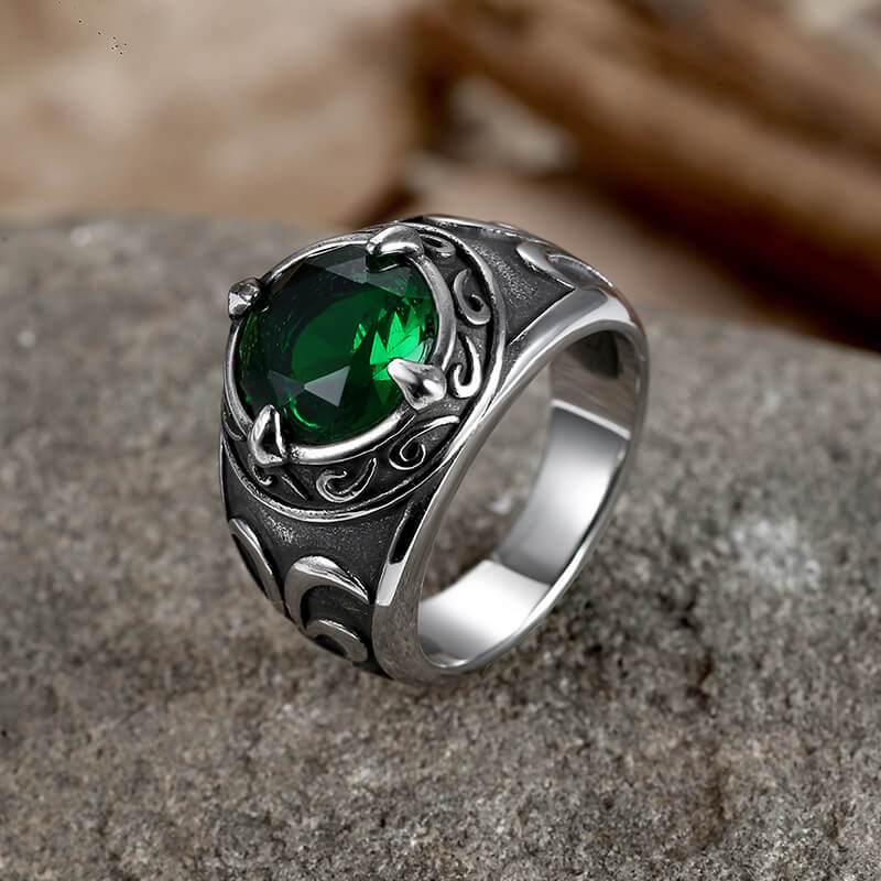 5294-carved-stainless-steel-gemstone-ring-9.jpg Carved Stainless Steel Gemstone Ring