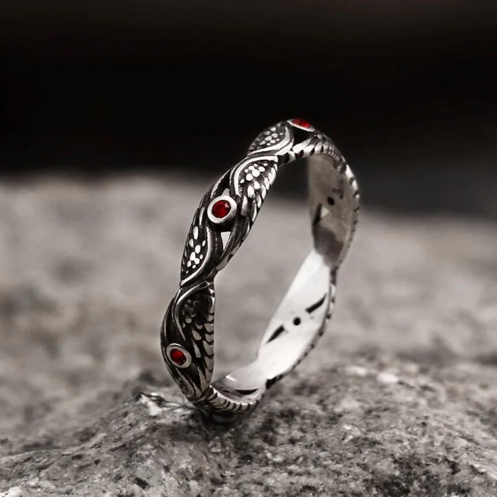 Vintage Feather Wings Stainless Steel Ring