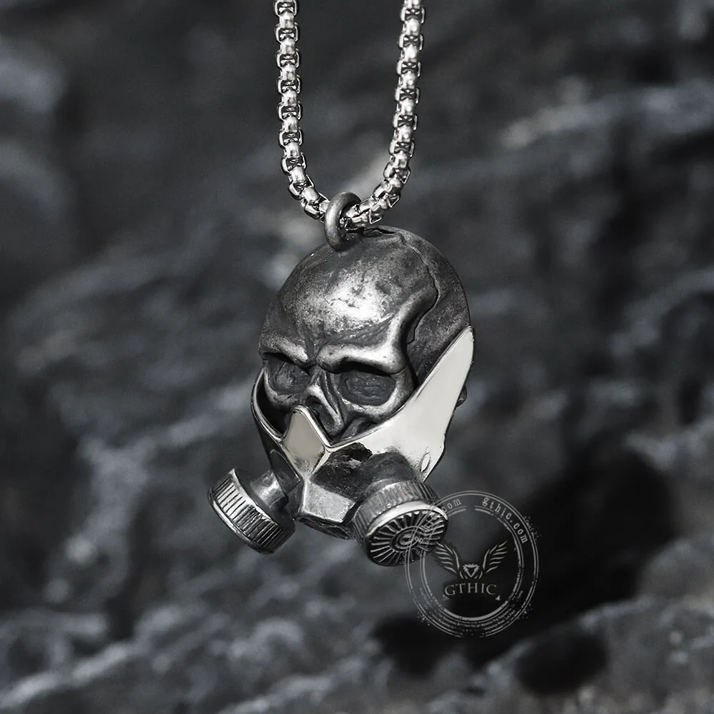 Gas Mask Skull Stainless Steel Pendant