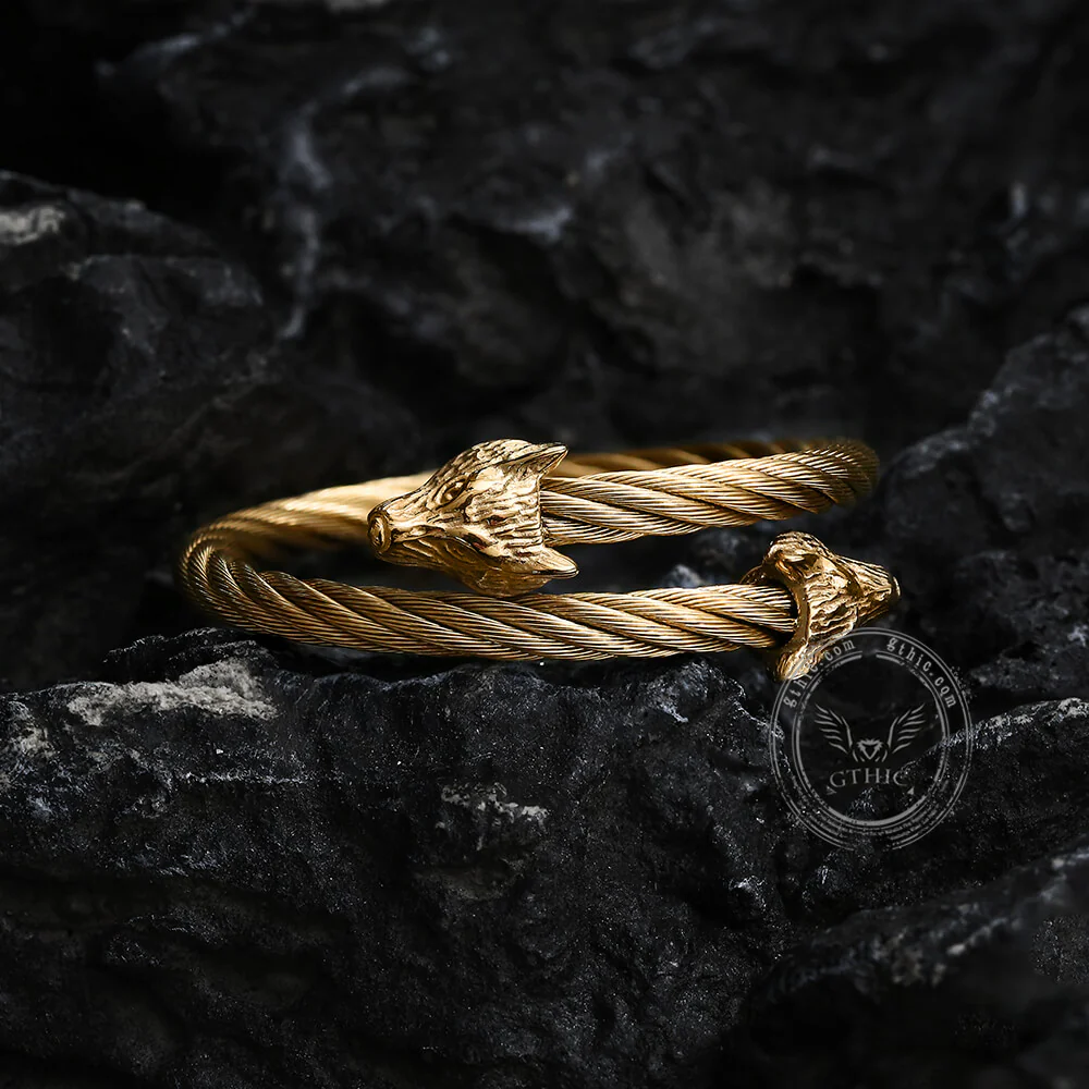 5473-wolf-head-stainless-steel-open-bracelet-10.webp Wolf Head Stainless steel Open Bracelet