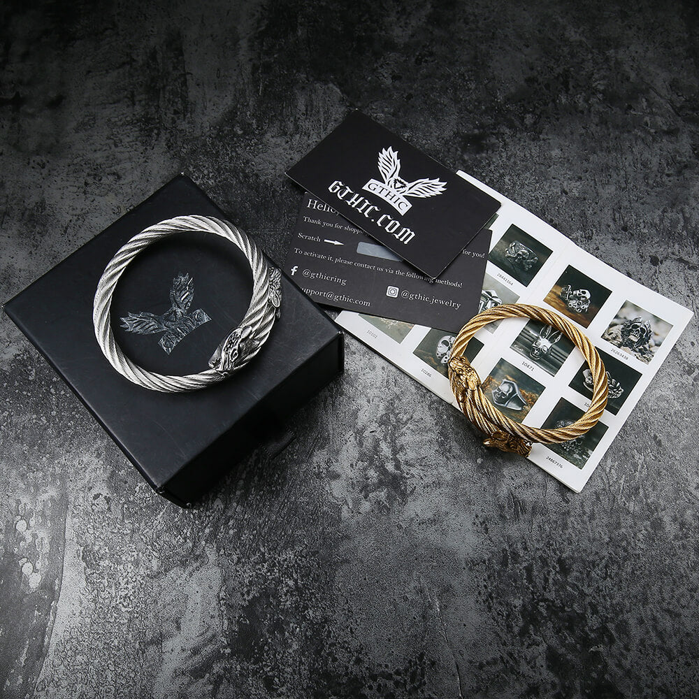 5473-wolf-head-stainless-steel-open-bracelet-11.jpg Wolf Head Stainless steel Open Bracelet
