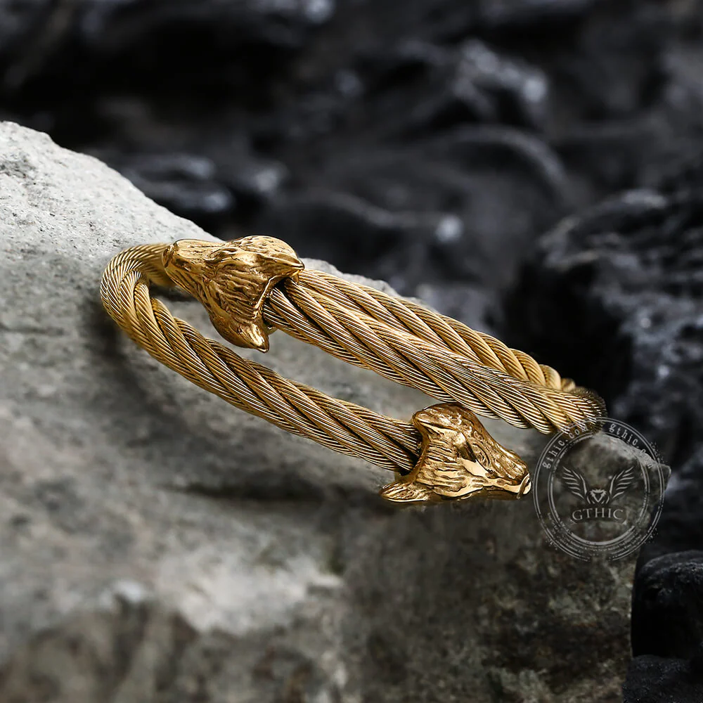 5473-wolf-head-stainless-steel-open-bracelet-8.webp Wolf Head Stainless steel Open Bracelet