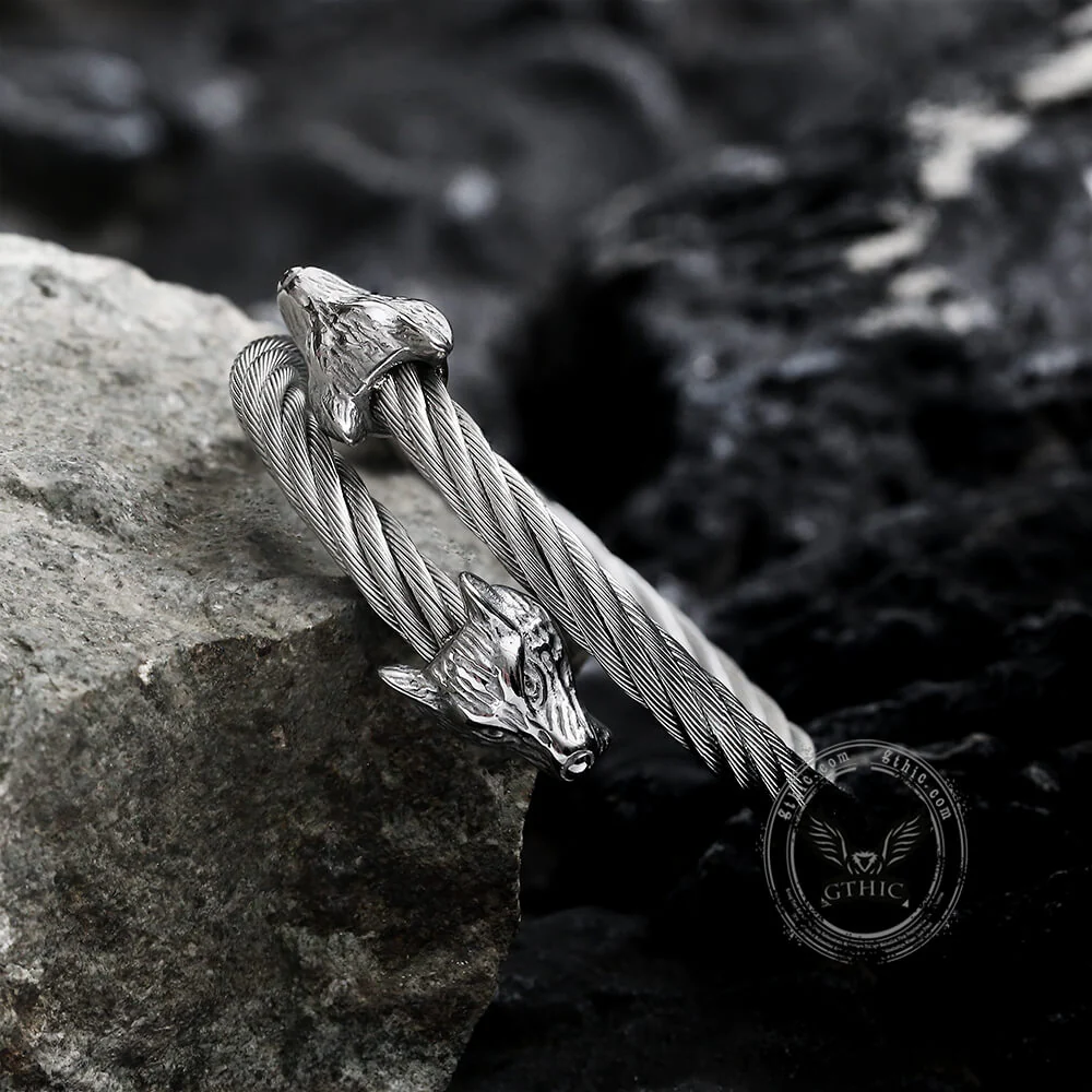 5473-wolf-head-stainless-steel-open-bracelet-9.webp Wolf Head Stainless steel Open Bracelet