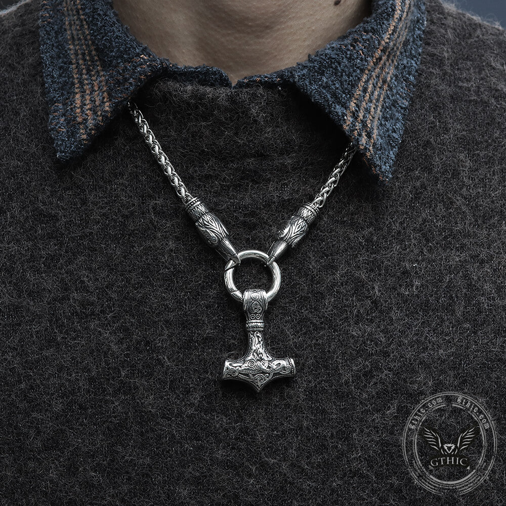 5621-raven-hammer-stainless-steel-necklace-2.jpg Raven & Hammer Stainless Steel Necklace