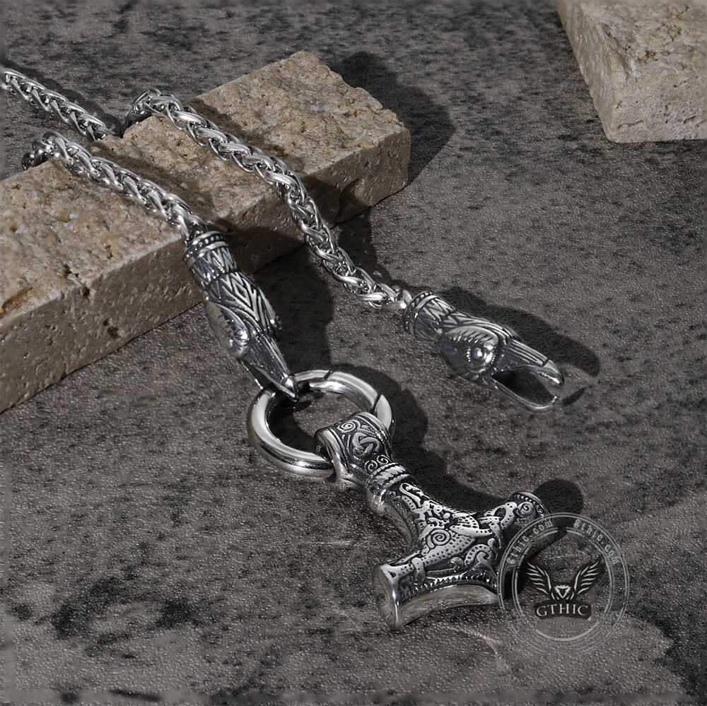 5621-raven-hammer-stainless-steel-necklace-6.jpg Raven & Hammer Stainless Steel Necklace