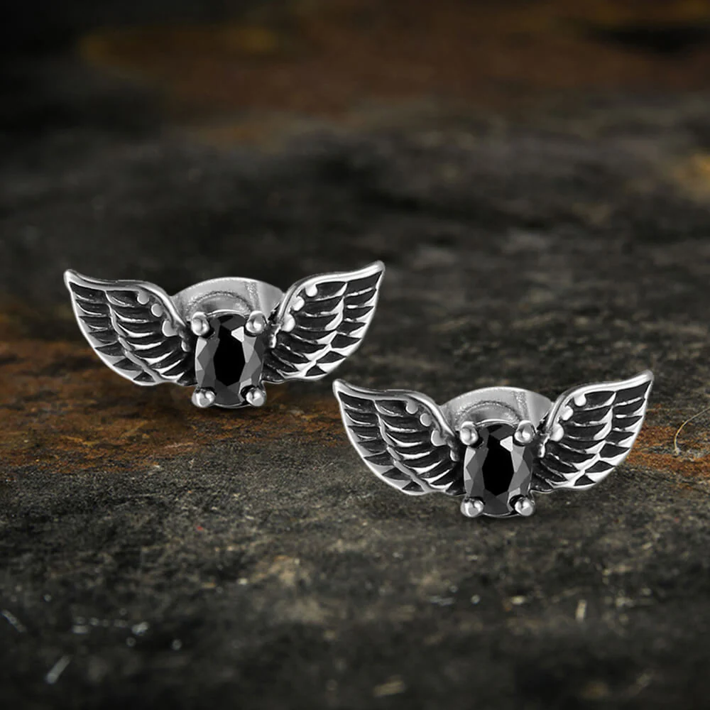 5698-stainless-steel-a-pair-stainless-steel-a-pair-variation-1.webp Freedom Wings Black Stone Stainless Steel Stud Earrings