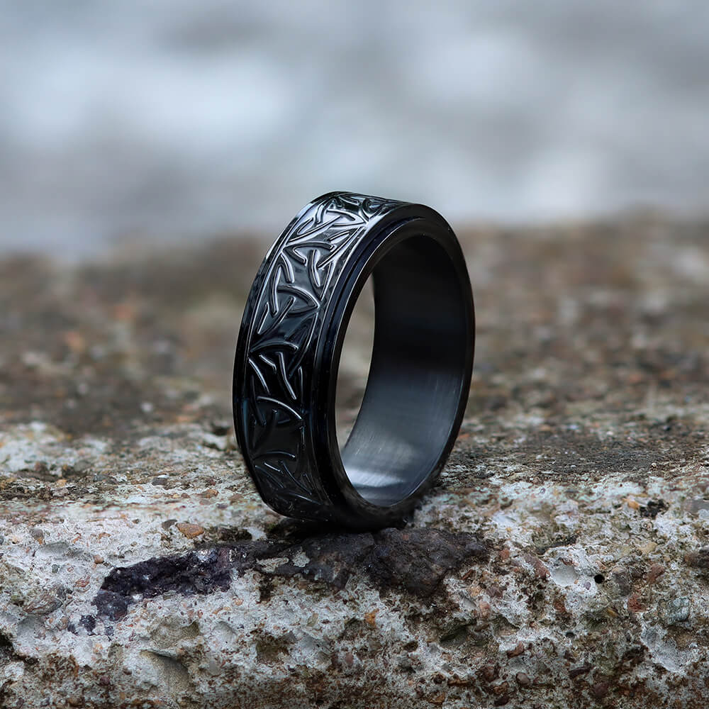 5705-celtic-triangle-knot-stainless-steel-viking-spinner-ring-4.jpg Celtic Triangle Knot Stainless Steel Viking Spinner Ring