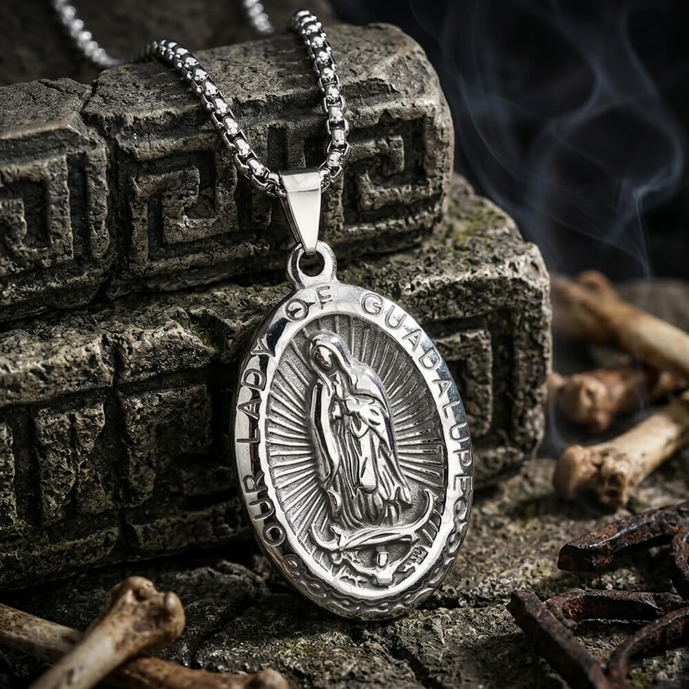 5743-vintage-virgin-mary-stainless-steel-pendant-4.jpg Vintage Virgin Mary Stainless Steel Pendant