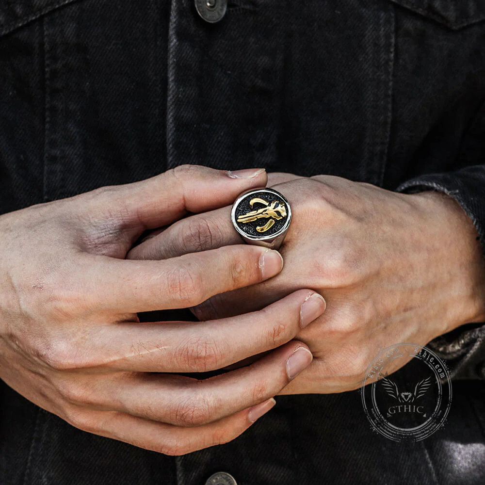 Mandalorian Symbol Stainless Steel Skull Ring