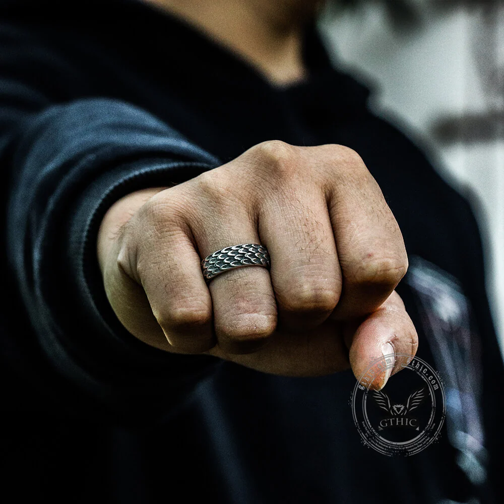Dragon Scale Stainless Steel Ring