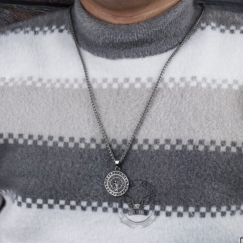 5930-st.-christopher-protect-us-stainless-steel-pendant-2.jpg St. Christopher Protect Us Stainless Steel Pendant