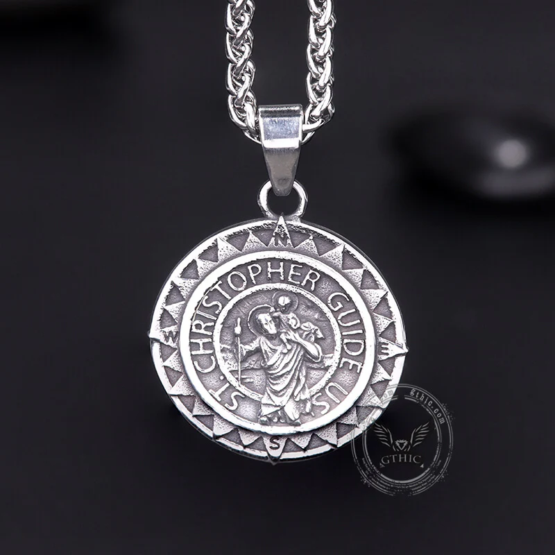 5930-st.-christopher-protect-us-stainless-steel-pendant-3.webp St. Christopher Protect Us Stainless Steel Pendant