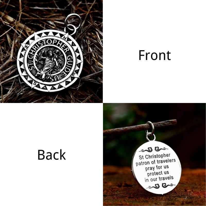 5930-st.-christopher-protect-us-stainless-steel-pendant-4.jpg St. Christopher Protect Us Stainless Steel Pendant