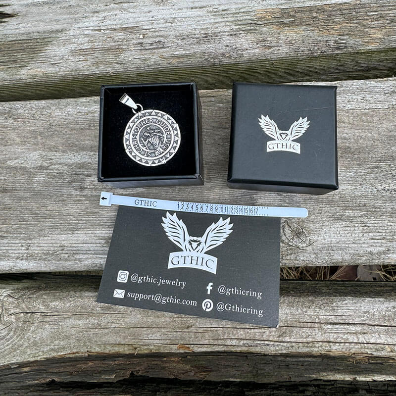 5930-st.-christopher-protect-us-stainless-steel-pendant-8.jpg St. Christopher Protect Us Stainless Steel Pendant