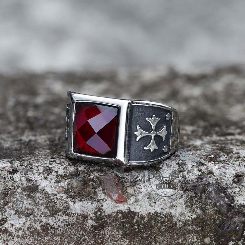 5954-gothic-cross-fleury-stainless-steel-cz-ring-7.jpg Gothic Cross Fleury Stainless Steel CZ Ring
