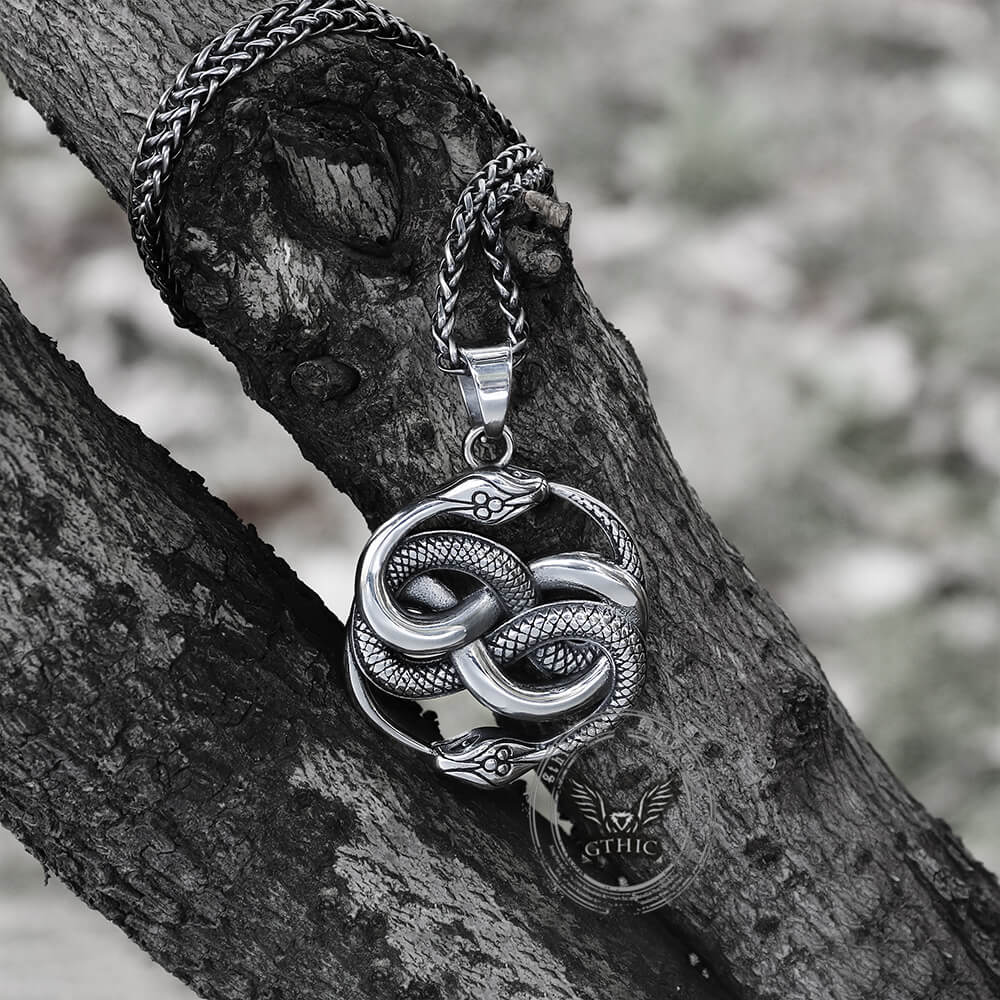 5983-double-ouroboros-snake-stainless-steel-animal-pendant-7.jpg Double Ouroboros Snake Stainless Steel Animal Pendant