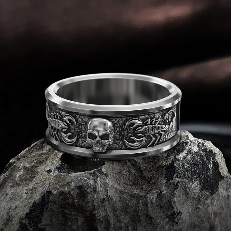 6050-gothic-skull-with-scorpion-stainless-steel-ring-1.webp Gothic Skull With Scorpion Stainless Steel Ring