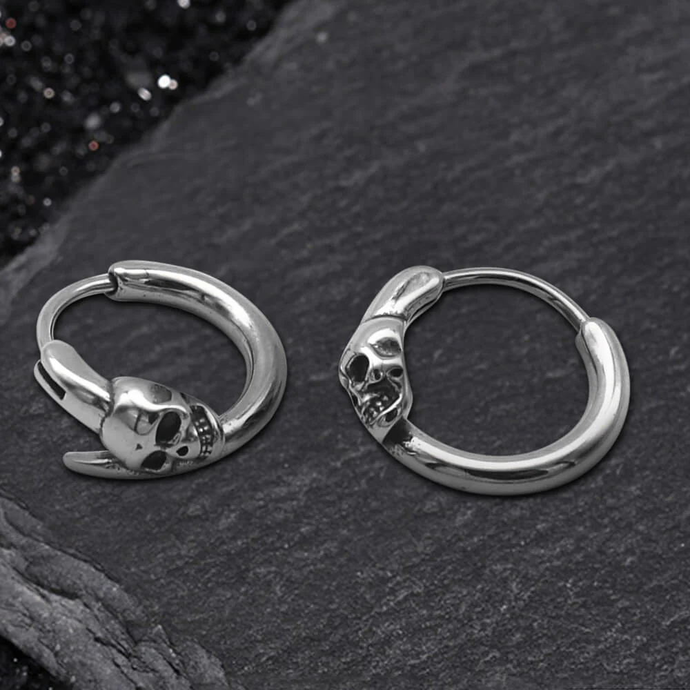 Gothic Skull Stainless Steel Earrings