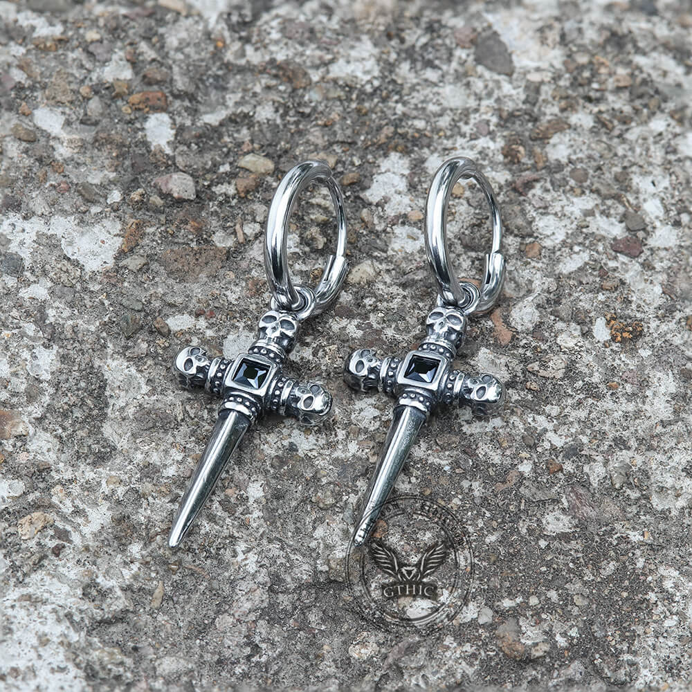 6056-sword-stainless-steel-skull-earring-5.jpg Sword Stainless Steel Skull Earring
