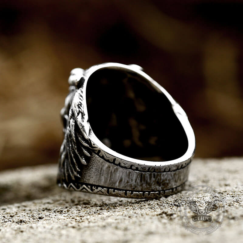 6068-indian-chief-stainless-steel-tribal-ring-10.jpg Indian Chief Stainless Steel Tribal Ring