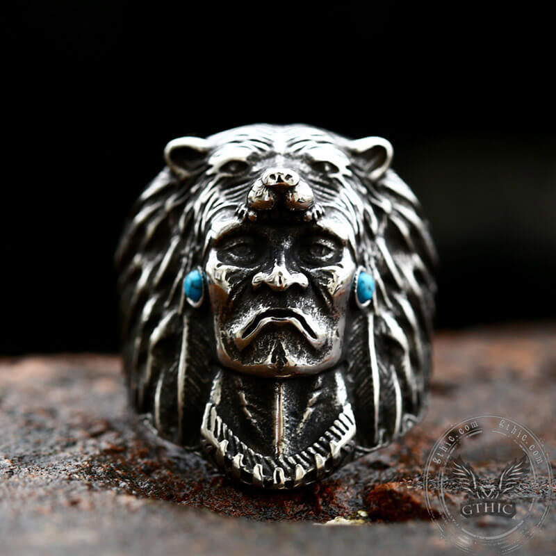 6068-indian-chief-stainless-steel-tribal-ring-11.jpg Indian Chief Stainless Steel Tribal Ring