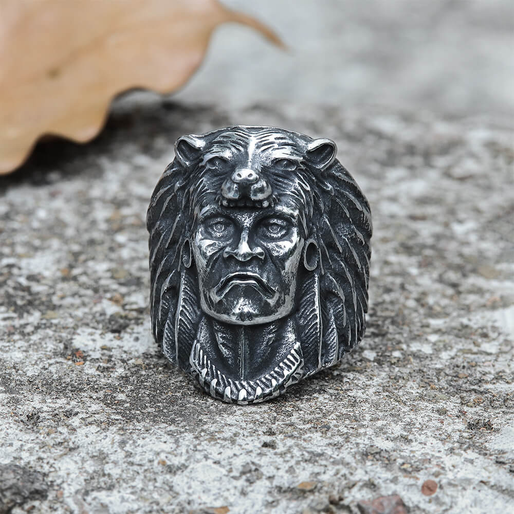 6068-indian-chief-stainless-steel-tribal-ring-5.jpg Indian Chief Stainless Steel Tribal Ring