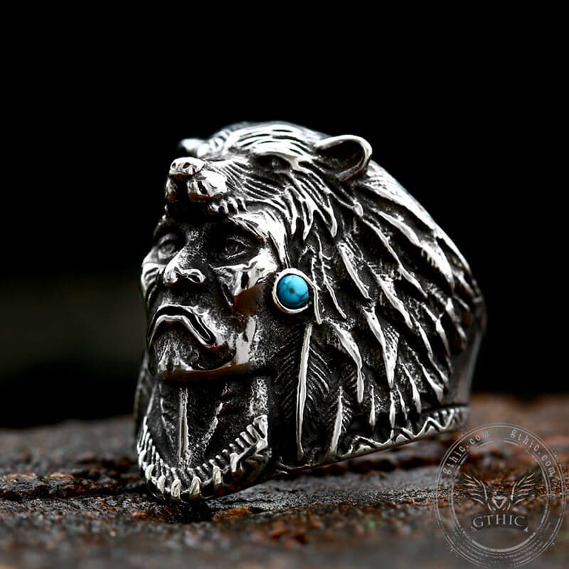 6068-indian-chief-stainless-steel-tribal-ring-9.jpg Indian Chief Stainless Steel Tribal Ring