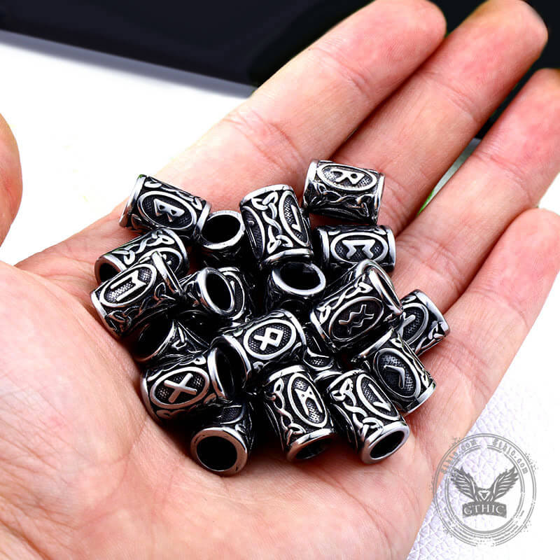 6098-runes-stainless-steel-viking-hair-bead-4.jpg Runes Stainless Steel Viking Hair Bead