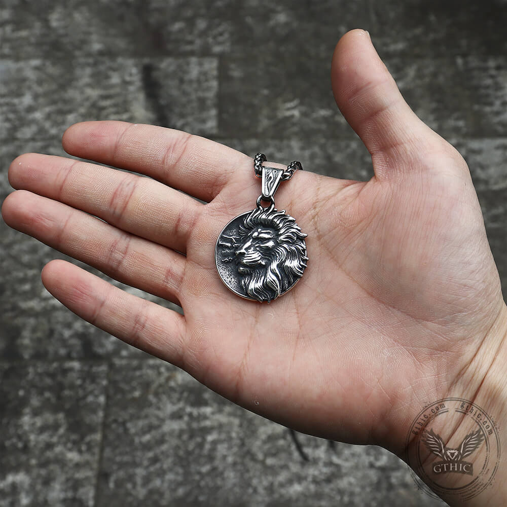 6140-majestic-lion-head-stainless-steel-pendant-5.jpg Majestic Lion Head Stainless Steel Pendant