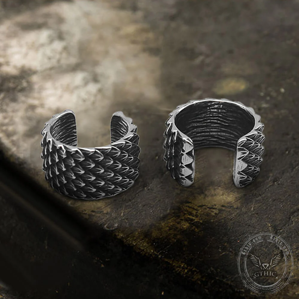Dragon Scale Stainless Steel Ear Cuffs